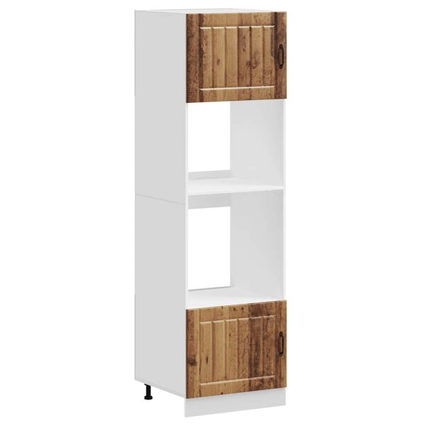 vidaXL Oven Cabinet Set of 2 Old Wood Engineered Wood Compact