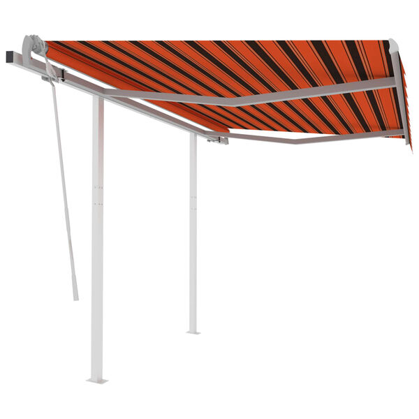 vidaXL Retractable Awning Orange and Brown