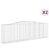vidaXL Gabion Basket Set of 2 Silver Galvanized steel Extra Large