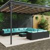 vidaXL Garden Lounge Set Black PE rattan 12 Piece Set Modular