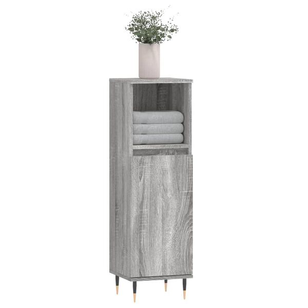 vidaXL Bathroom Cabinet Grey Sonoma Engineered Wood Tall