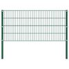 vidaXL Fence Panel with Posts Iron 680.7"x31.5" Green