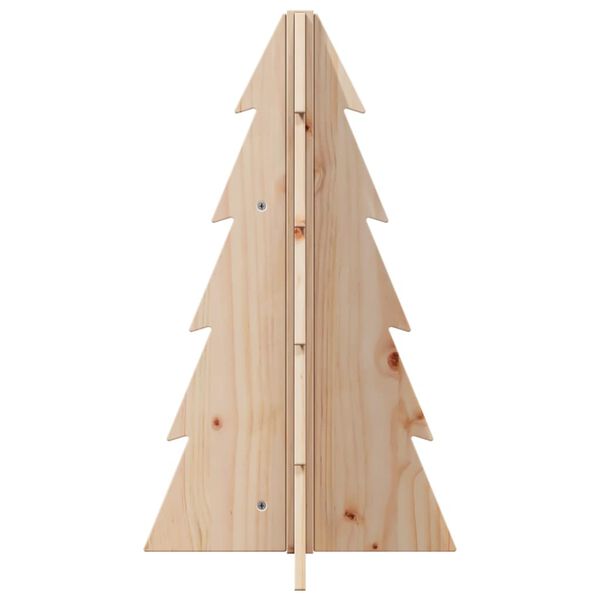 vidaXL Wooden Christmas Tree Natural wood color Solid pine wood Medium