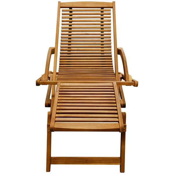 vidaXL Deck Chair Light brown Acacia wood Standard Foldable Deck Chair