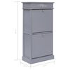vidaXL Shoe Cabinet Gray Paulownia wood + MDF 19.7 x 11.0 x 38.6 in