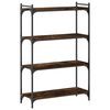 vidaXL Bookcase Smoked oak Engineered wood and metal Medium