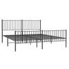 vidaXL Bed Frame Black Powder-Coated Steel King Bed Frame Rectangular
