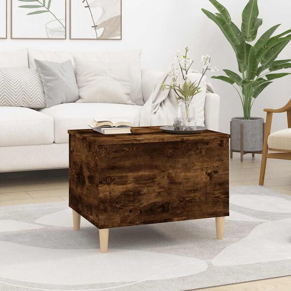 vidaXL Coffee Table Smoked oak Engineered wood, solid eucalyptus wood