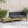vidaXL Patio Sofa with Cushions and Footstool Impregnated Wood Pine