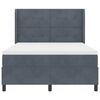 vidaXL LED Box Spring Bed with Mattress Dark gray 55.1" x 78.7" Velvet