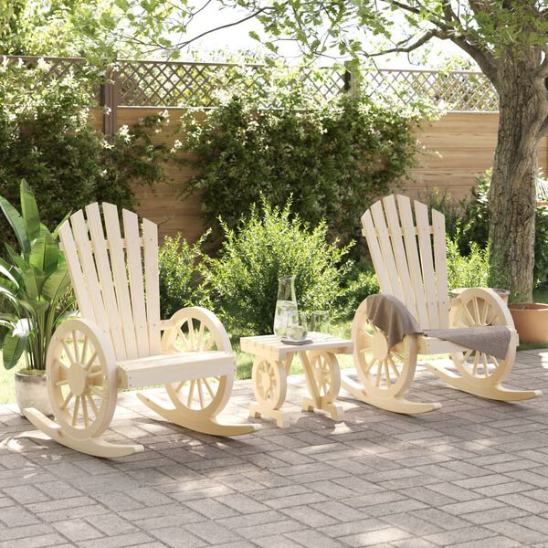 vidaXL Garden Lounge Set Natural Wood Solid fir wood Compact Durable