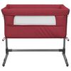 vidaXL Baby Bed With Mattress Red Linen fabric, Mesh, Iron Medium