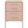 vidaXL Bedside Cabinet Pink Steel Small Bedside Cabinet Rectangular