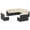 vidaXL Garden Sofa Set Black and Cream