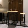 vidaXL Bar Table and Stool Black and Beige Wood and Steel Compact