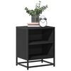 vidaXL Stylish Black Bedside Cabinet Engineered wood & metal Modern design