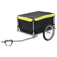 vidaXL Bike Trailer Black and Yellow 143.3 lb