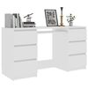 vidaXL Writing Desk White Engineered Wood Medium Durable Writing Desk