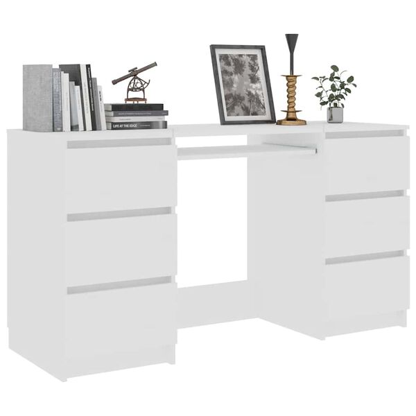 vidaXL Writing Desk White Engineered Wood Medium Durable Writing Desk