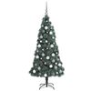 vidaXL Artificial Pre-lit Christmas Tree with Ball Set Green 59.1" PET