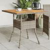 vidaXL Garden Table Grey PE rattan, powder-coated steel, solid acacia wood