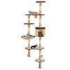 vidaXL Cat Tree Beige and Brown Particle board, plush, sisal rope