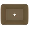 vidaXL Luxury Wash Basin Matt Cream 16.1x11.8x4.7" Ceramic
