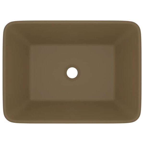 vidaXL Luxury Wash Basin Matt Cream 16.1x11.8x4.7" Ceramic