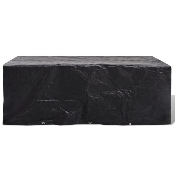 vidaXL Garden Furniture Cover Set of 2 Black Polyethylene Large