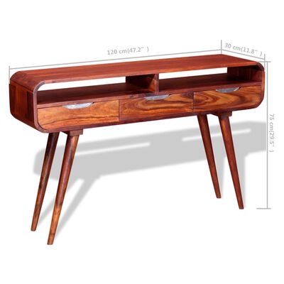 vidaXL Console Table Solid Sheesham Wood 47.2"x11.8"x29.5"