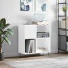 vidaXL Record Cabinet High gloss white Engineered wood, iron