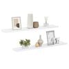 vidaXL Wall Shelf Set of 2 High gloss white MDF 31.5x3.5x1.2 in