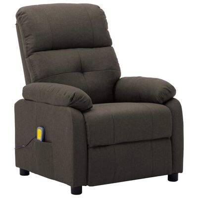 vidaXL Massage Recliner Chair Taupe Fabric