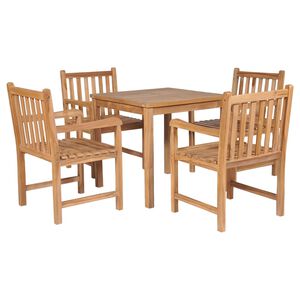 vidaXL Dining Set Natural wood Fine sanded teak hardwood Medium Durable
