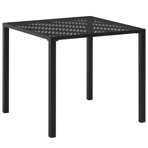 vidaXL Outdoor Table Black E-coated and powder-coated steel 31.5x31.5 in