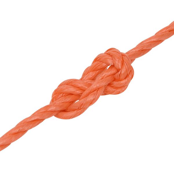 vidaXL Work Rope Orange 0.12 " 164.0 ' Polypropylene