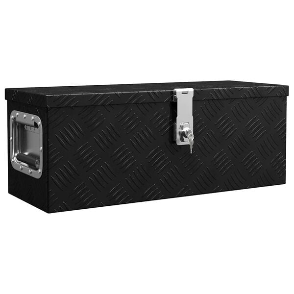 vidaXL Storage Box Black 23.6"x9.3"x9.1" Aluminum