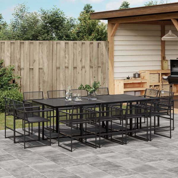 vidaXL Garden Dining Set Black