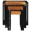 vidaXL Nesting Table 3 pcs Solid acacia wood and a metal