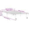 vidaXL Bed Frame Black Steel Twin Foldable Bed Frame Rectangular