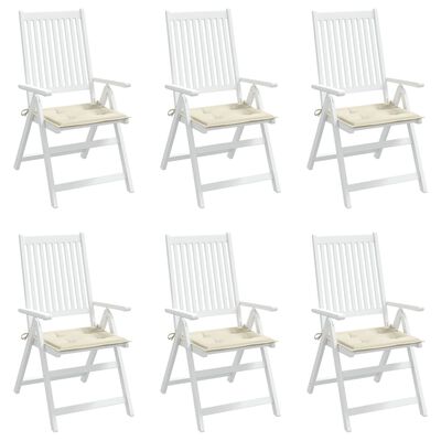 vidaXL Garden Chair Cushions 6 pcs Cream 19.7"x19.7"x1.2" Oxford Fabric