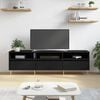 vidaXL TV Cabinet Black Engineered wood, Iron 59.1 in x 11.8 in x 17.5 in