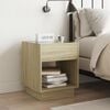 vidaXL Bedside Table Sonoma Oak Engineered wood, glass 15.7 in
