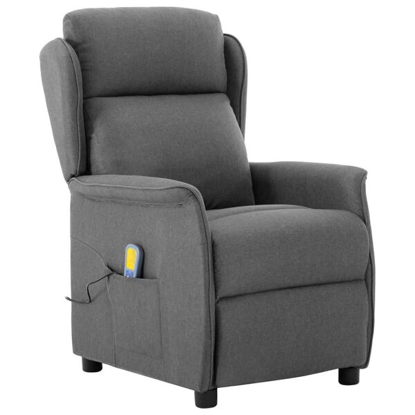 vidaXL Massage Chair Light gray 67.5 x 93.5 x 101.5 cm fabric