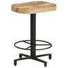 vidaXL Bar Stool Set of 2 Natural wood and black Solid Mango Wood
