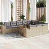 vidaXL Garden Sofa Set Beige (sofa), Light Grey (cushions)