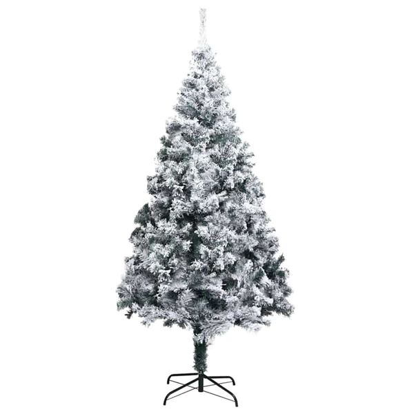 vidaXL Artificial Christmas Tree White 70.9" PVC and Steel and Plastic