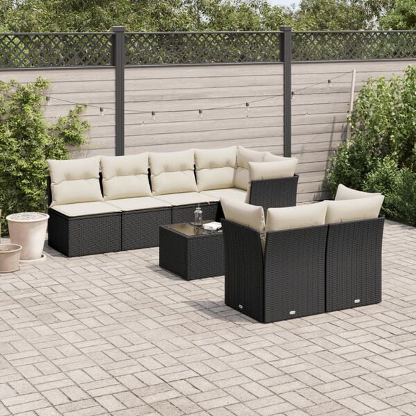 vidaXL Garden Sofa Set Black
