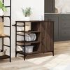 vidaXL Kitchen Trolley Brown Oak 34.4"x15.2"x33.3" Engineered Wood