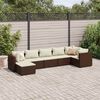 vidaXL Patio Lounge Set Brown, Cream White